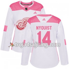 Detroit Red Wings tröja Gustav Nyquist 14 Vit 2017-2018 Adidas Rosa Fashion Authentic - Dame NHL Tröjor